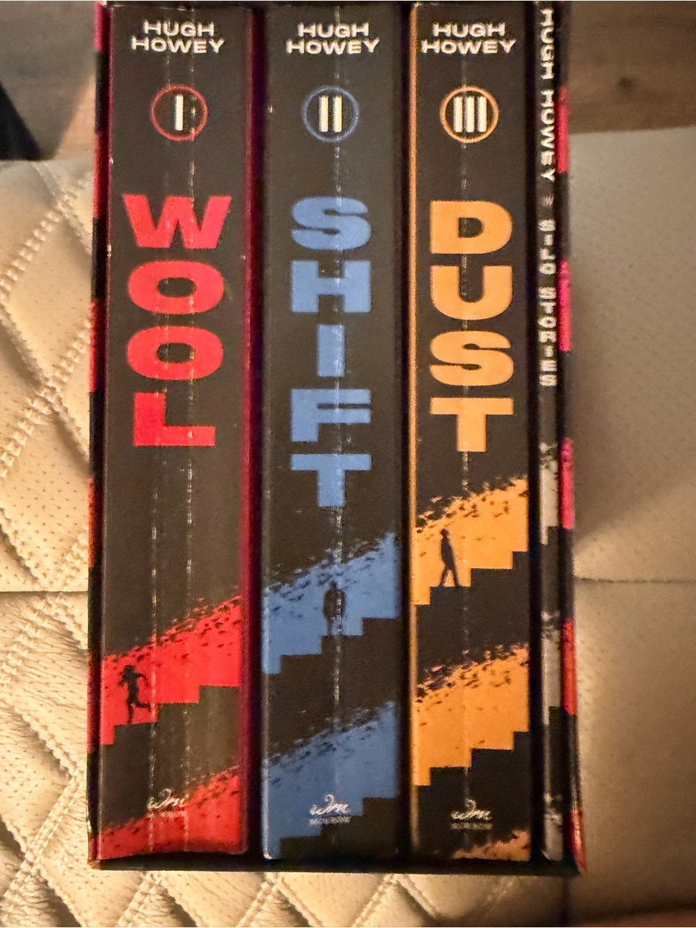 Wool Shift Dust Boxed Set — Hugh Howey — Red, Blue, Orange